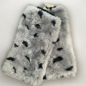 JOSEF SEIBEL Black and Gray Fur Detail Leg Warmers